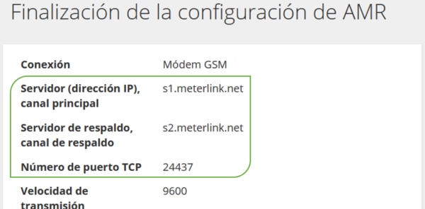 Resultados de la configuración de la AMI