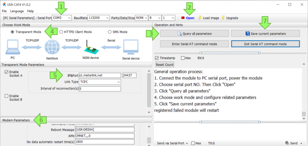 Software de configuración del módem USR-DR504