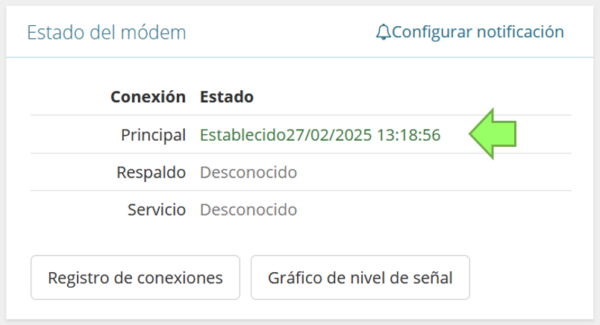 La conexión con el módem USR-DR504.