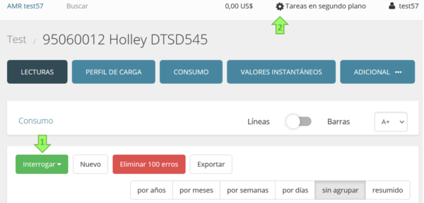 Recogida de datos del contador a través del módem USR-DR504