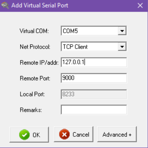 Add virtual serial port